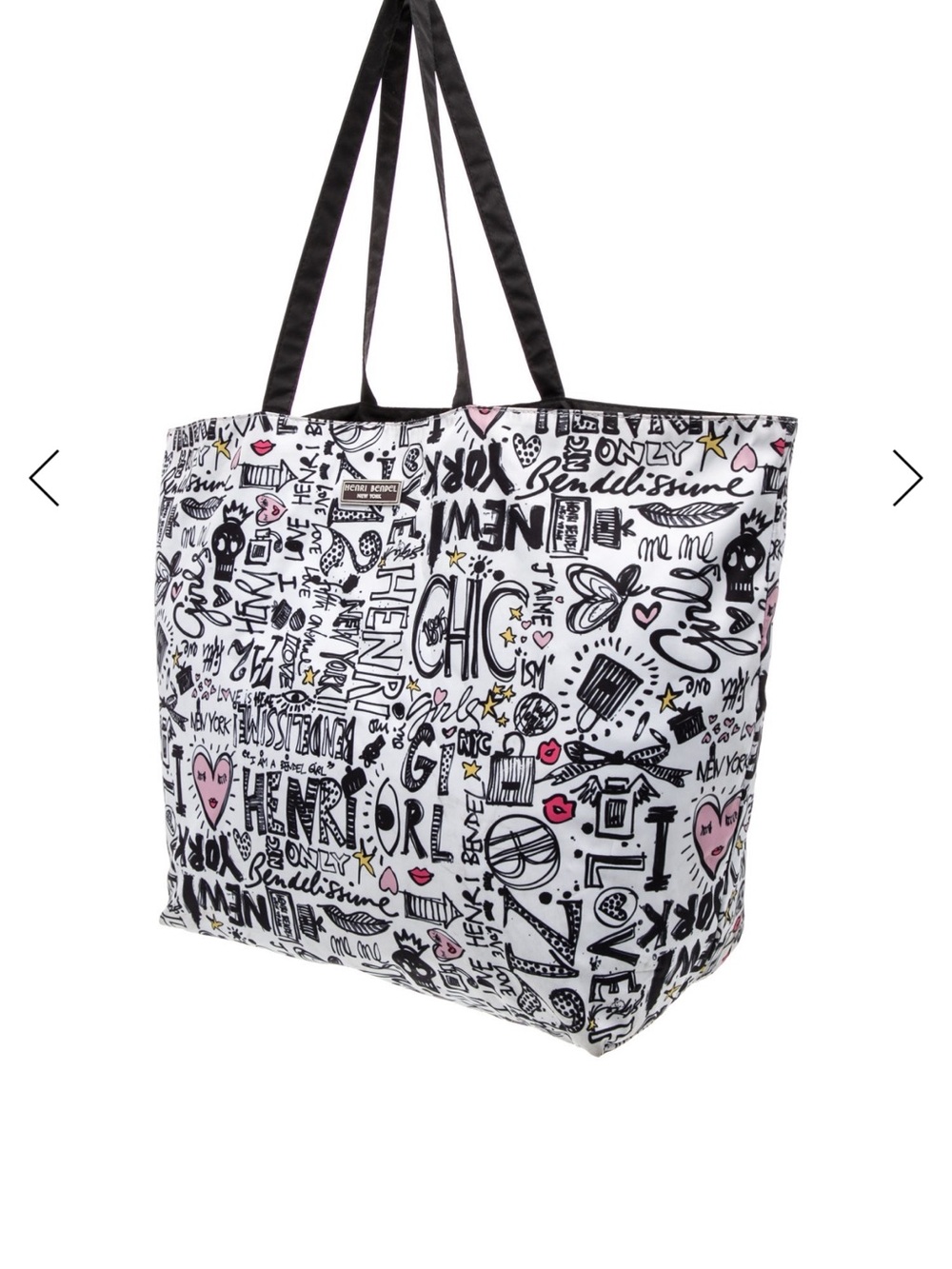 Henri Bendel Limited Edition Izak Graffiti Nylon Packable Tote Bag EUC - Picture 3 of 6